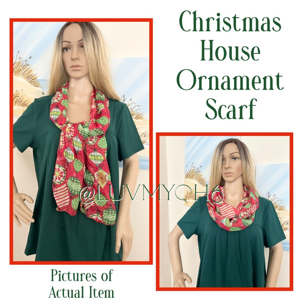 Christmas House Ornament Scarf